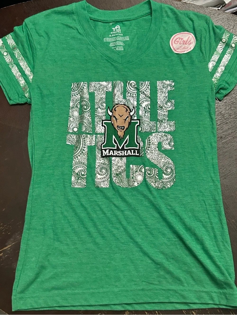 Marshall Green Girls' Short Sleeve Athletic Tee - Picture 1 of 2